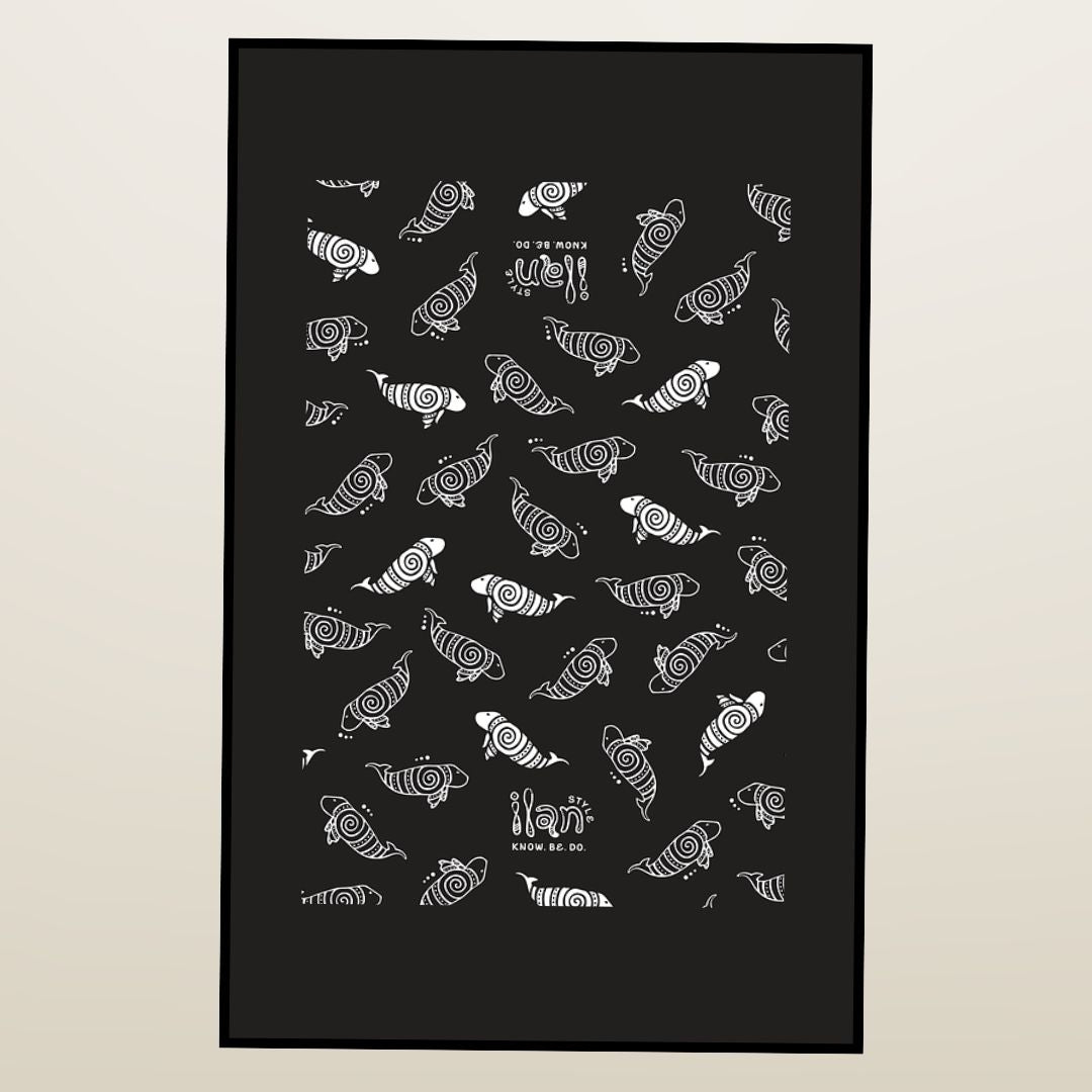 Ilan Style Dugong Dance Tea Towel - Black