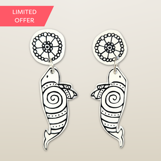 White Dugong Earrings - Ilan Style x Haus of Dizzy Collaboration