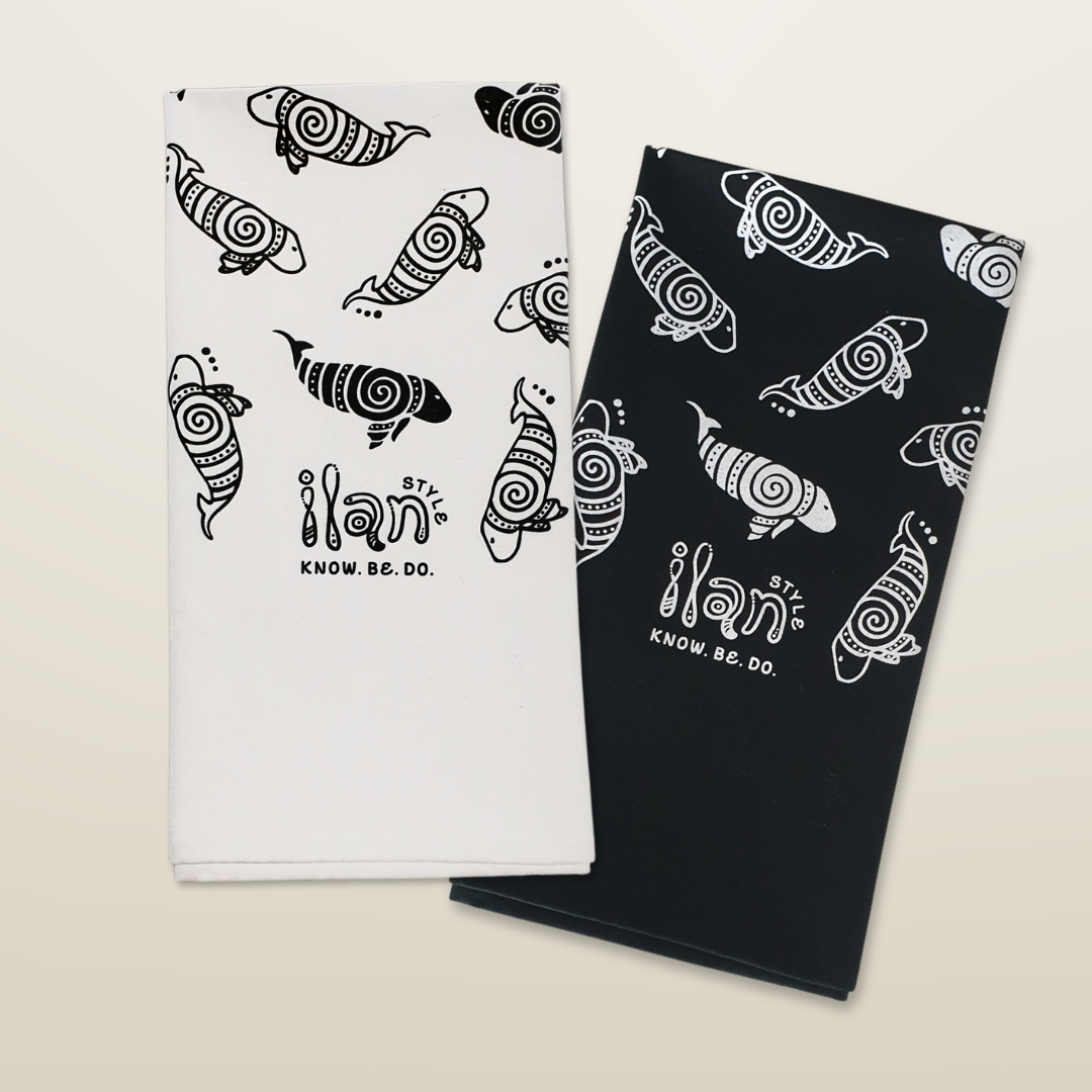 Ilan Style Bundle Black and White Dugong Dance Tea Towel